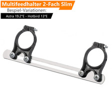 Multifeedhalter 2-Fach Multifeed 40mm 2 LNB Halterung Sat Anlage Halter Antenne