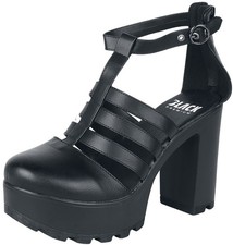 Black Premium by EMP Damen schwarze Plateau High Heels mit geschlossener