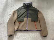 Zara Teddy Jacke Beige Khaki Lila Orange 34 XS