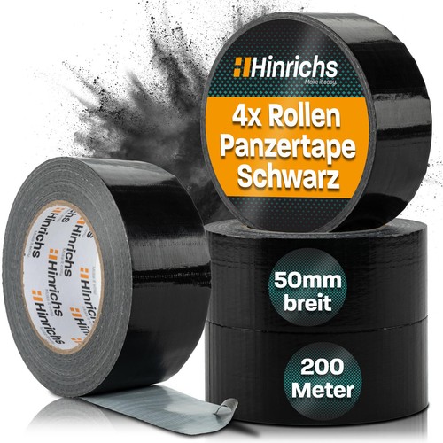Panzertape 50m schwarz - 4x,