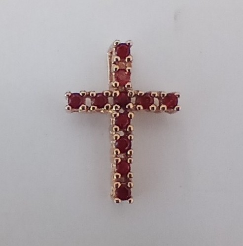 Kreuz gold585 mit - kreuz, granat/rubin