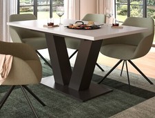 Esstisch in weiß und grau Tisch ausziehbar Speisetisch 150 - 190 x 90 cm Home-X
