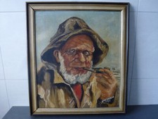 Ölgemälde Bild Seemann Fischer Hans Zaedow 1972 Gemälde Malerei Kunst