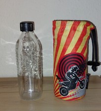Emil Trinkflasche aus Glas 0,4 l mit Motorrad Motiv- Hülle ...
