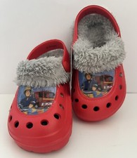 Clogs Hausschuhe Pantoffeln Kindergarten gefüttert Fireman Sam Gr.25/26, 27/28
