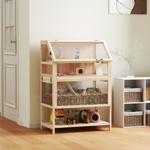 Pawhut hamsterkäfig aus holz - hamsterkäfig,