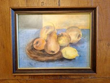 Aquarellmalerei "Äpfel und Birnen" in schönem Rahmen