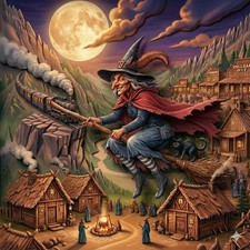 Kunstdruck DIN A3 - Hexe auf