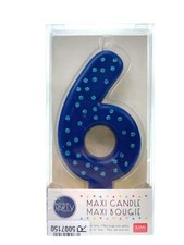 Geburtstagskerze "6" Maxi - Tortenkerze Kindergeburtstag