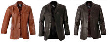 Bangla Herren Blazer Leder Jacke Lederjacke Sakko Schwarz Braun Hellbraun M-7 XL