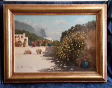 Ölgemälde Italien Sommer signiert Leinwand Keilrahmen 70er gerahmt Sammler toll