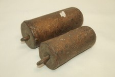 64He) ein Paar Original Gewichte Schwarzwalduhr Kuckucksuhr Uhr um 1900