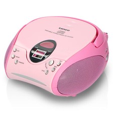 Lenco SCD-24 Pink - Tragbares FM-Radio mit CD-Player - Kopfhöreranschluß - Rosa