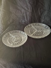 Vintage 2 St.Snackteller Konfektteller 3geteilt Glas Ø16 und 20cm Höhe 2cm