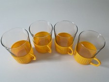 4 DDR Teegläser mit gelbem