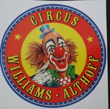 Werbe-Aufkleber Circus Williams Althoff Clown Zirkus 80er Jahre
