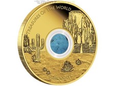 100 Dollar Treasures of the World Nordamerika Türkis Australien 1 oz Gold 2015
