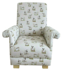  Kinderstuhl Vintage Hasen Stoff Kindersessel Kinder Hasen Tiere Neu