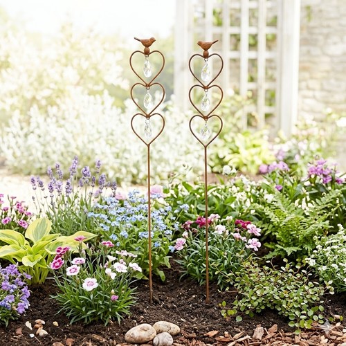 Gartenstecker herzen mit - gartenstecker,