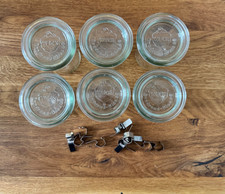 6x Weck Sturz-Glas 160 ml mit Glasdeckel und Klammern