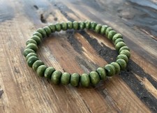 Elastisches Armband - Holz - Neu - Naturholz - olivgrün - NEU - Armband - NEU!!