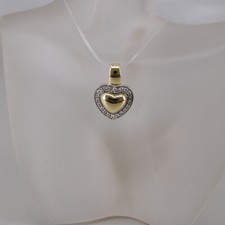 Anhänger Herz, 750/18k Gelbgold Weissgold, Brillanten  ca. 0,60 ct mit Varioclip