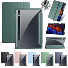 Für Samsung Galaxy Tab S7 S8 + 11" 12,4" S6 Lite PU Leder Hülle mit Stifthalter