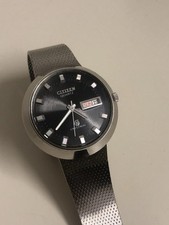 CITIZEN CRYSTRON Quartz  Day Date All Steel Vintage