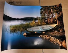 Poster 50x70see Boot Strand Kies Wald 