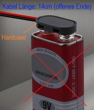 9V Block batterie Anschluß Clip Terminal 9V batterie Hardcase mit 14cm Kabel