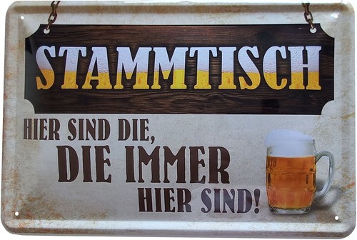 Blechschild 20x30 stammtisch - 20x30,