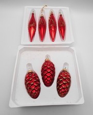 Christbaumschmuck - 7 Zapfen - rot - Weihnachtsbaum