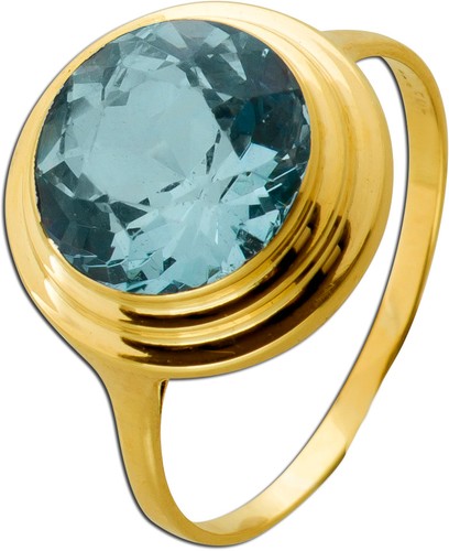Aquamarin ring gold 585 14k - aquamarin,