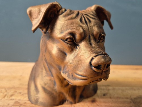 Realistic pitbull bust - pitbull, with