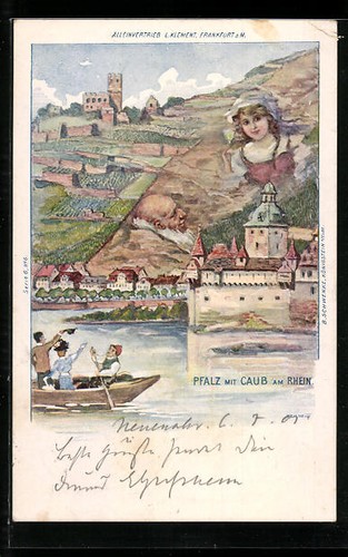 Lithographie caub berg - a.,