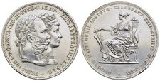 FITZ Österreich Franz Joseph 2 Gulden 1879 Hochzeit Doppelgulden Silber µFIM1810