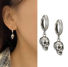 Ohrringe Totenkopf Creolen Schmuck Skull Schädel 925 Sterlingsilber