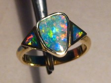Edelstein opal inlay ring - opal,