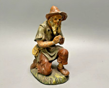 Uralt Pappmache Hirte 14cm Figur f. Krippe Weihnachten Krippenfigur Schäfer