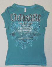 QS by s.Oliver T-Shirt Gr.S 36 Grün kurzarm mit Glitzersteinchen