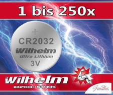 Wilhelm CR2032 Knopfzelle 10 bis 250 Lithium Batterien Auswahlangebot