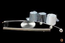 JUST LIGHT Stehleuchte Lampe Melvin E27 schwarz grau weiß dreiflammig Bogenform