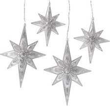 Lumesso Weihnachtsbeleuchtung STERNE Acryglas-Sterne 4-er Set LED Weihnachtsdeko