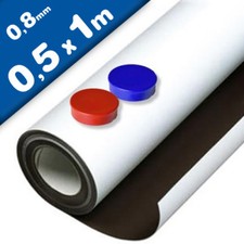 Eisenfolie Ferrofolie selbstklebend weiß matt 0,8mm x 50cm x 100cm