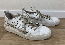 BLACKSTONE Gr. 36 Sneaker Echtleder perforiert weiß Halbschuhe Schürschuhe e5
