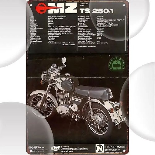 Blechschild motorrad ts - motorrad, mz
