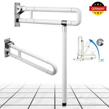 Stützgriff WC Klappgriff Aufstehhilfe Stütz 60 cm Toilettengriff Bis 150Kg weiß