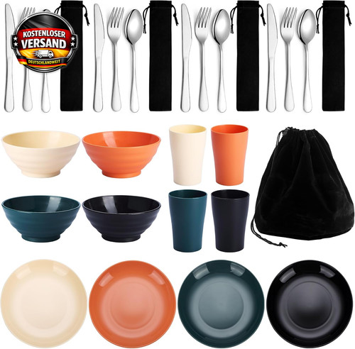 Camping geschirr set aus - camping,