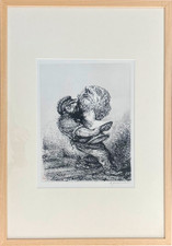 A. Paul Weber: Original-Lithographie "Ins Magazin".