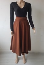 Wollrock Braun Damen Wolle Rock Maxi Maxirock Winterrock Warm Winter Rock Lang S